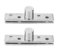 Garosa 2 Pack 360 Degree Rotation Door Hinges, Stainless Steel Concealed Pivot Hinges 75x17mm Up Down Shaft Door Window Cabinet Hinge Hardware(Central Pivot),Fastener