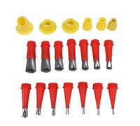 Garosa 20 Pcs Caulking Nozzle Set Stainless Steel Caulk Nozzle Applicator with 6 PP Connection Bases Reusable Caulking Tip for Bathroom Kitchen Sink Door Window Sealing