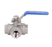 Garosa 3 Way Ball Valve, 304 Stainless Steel, L Type, 3/4 Inch Threaded, Suitable for Pipeline and Water Conservancy
