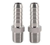 Garosa 304 Stainless Steel Male Thread Connector, Quick Coupling Barb Fitting for Air Pipe Connection, Durable and for Pneumatic Equipment (BSPT1/4-10mm)