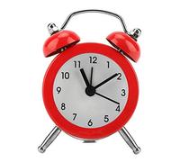 Garosa 3inch Alarm Clock Portable Digital Alarm Clock With Battery Operated Home Bedside Metal Bell Bedroom Home Use wake Accessory for Student Adult (Red)