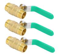 Garosa 3Pcs 1/2in Brass Ball Valve Dual Male Thread Compression Fitting Explosion Proof for Plumbing Gas Systems Industrial Water Supply Valve