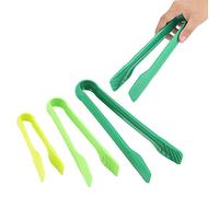 Garosa 3pcs Plastic Kitchen Tongs, 3 Sizes of 6in 8in 10in Serving Tongs Bakery Food Clamps for Cooking Oven Baking Holding Bacon Muffin Bagel Bread(Green)