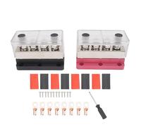 Garosa 4 Way Power Distribution Block Bus Bar 600A DC Power Splitter for Automotive RV Marine with Fire Retardant PC Base High Conductive Zinc Alloy Copper