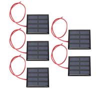 Garosa 5pcs 2V 150mA Small Solar Panels Mini Polycrystalline Solar Cells DIY System Kits with 30cm Cable for Light Phone Charger Flashlight