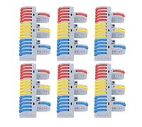 Garosa 6Pcs Lever Wire Connector PA66 Quick Connect Terminal 3 In 15 Out 600V 32A for Electrical Wiring and Lighting Compact Plug In