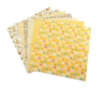 Garosa 7pcs 25x25cm Cotton Fabric Squares Super Soft DIY Pre Cut Quilting Material for Crafting and Sewing with Bright Flower Pattern (25 * 25)