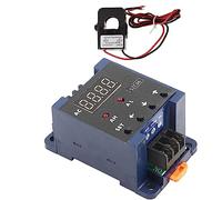Garosa AC Digital Ammeter AC Current Meter AC Amperage Meter 0.3-50A Measure Range with Upper Lower Limit Alarm Delay Relay for Electrical Circuit Monitoring (200A)