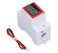 Garosa AC Digital Display Meter Rail Type Multifunction Voltmeter Power Energy Monitor with Backlight LCD Screen for 50-300V 0-100A 0-30kW Data Storage Reset Function