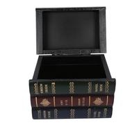 Garosa Antique Style Decorative Book Box, 16.1 x 11 x 13.2 cm, Black, Wood, For Jewelry Storage