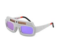 Garosa Auto Darkening Welding Glasses, Lightweight Adjustable Goggles with Solar Power for Eye Protection and IR Radiation Blocking for Electric and Gas Welding