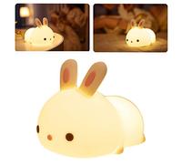 Garosa Bunny Night Light Cute Little Rabbit Sensitive Induction Portable Silicone Cute Style Rechargeable Battery Kids Night Lamp Creative Romantic for Room Bedroom Bedside