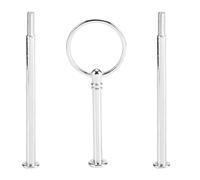 Garosa Cake Stand Holder Fitting Set Cake Plate Stand Handle Zinc Alloy Multi Tiers Tray with Gold Round Styles Anniversary (Round three-layer silver)