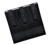 Garosa Cash Register Insert Tray, ABS Material Money Organizer with 3 Bill Compartments, Compact Size 9.6 X 9.6 Inch for Retail Use (Black)