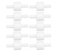 Garosa Check Valve PE Single Way Non Return Valve 10 Pack 6mm for Aquarium Air Pump and Fluid Lines White Helps Reduce Backflow for Fish Tank Use (6mm White)