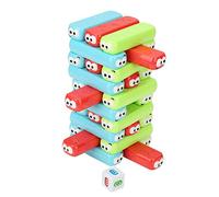 Garosa Colored Blocks Stacking Board Games Cartoon Plastic Toy Sets for Kids Age 3 Years to Adult 30Pcs