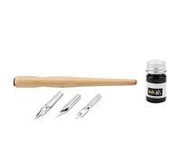 Garosa Comic Dip Pen Set with 3 Nibs Wooden Holder Ink for Manga Calligraphy Word Art Drawing School Stationery Supplies Art Craft Kids Adult Beginners Set