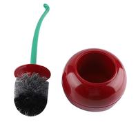 Garosa Creative Lovely Cherry Shape Lavatory Toilet Brush and Holder Set Bathroom Cleaning Tool with Long Handle Plastic Holder Non-porous Base(Deep Red),toilet brush
