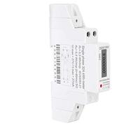 Garosa DDS1891 Single Phase DIN Rail Electricity Meter 5(32) A 50Hz LCD Display Power Meter with DIN Rail Installation for Active Energy Measurement