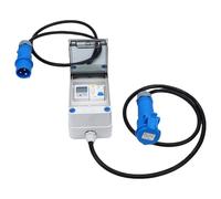Garosa Digital Mobile Electricity Meter Compact 16A CEE Socket with Leakage Protector for Outdoor RV Use 1x