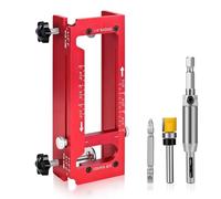 Garosa Door Hinge Jig Kit Aluminum Alloy Template with Self Centering Hinge Bit for Precise Slots 2.5 to 5 Inch Length 1/4 and /8 Inch Radius Hinges