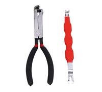 Garosa Electrical Connector Pliers Automotive Electrical Plug Disconnect Tools Double Head Design for Push Tab Style Plugs with Anti Slip Handle and Dual Angled Tips