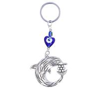 Garosa Evil Eye Keychain Dolphin Eye Keyring for Wall Hanging Ornament Amulet Charm Pendant Blessing Gift (#2) Other Religious Items Other Religious Items