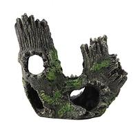 Garosa Fish Tank Cave Decor,Aquarium Mountain Cave Ornaments Tree Trunk Breeding Play House Tree Roots Hollow Tree Hole for Betta Fish Hiding Hole House Shelter