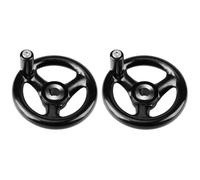 Garosa Hand Wheel, 3 Spoke, Black, Plastic, 100mm Diameter, with Revolving Handle, for Lathe Industrial Milling Machine