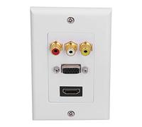Garosa HDMI with 3RCA Jack Composite Combo Wall Plate Home TV AV Outlet Audio Video Wall Plate Face Cover Plate Panel (1 Hdmi+ 3 RCA + 1 Vga),Switches Sockets Accessories