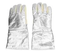 Garosa Heat Resistant Work Gloves, Long Lasting 500C Thermal Protection for Foundry Steel Mill Aramid Aluminum Foil Yellow Silver 1 Pair