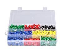 Garosa Insulated End Terminal Crimp Connector Wire Ferrules Kit, Copper PVC Insulated Sleeves, Industrial Grade Terminal Set, with Practical Box