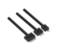 Garosa Leather Perforated Tool, Carbon Steel Material, 3 Piece Cobbler Prong Chisel Set with 2, 4, 6 Teeth for Leather Crafting and Projects (Tooth Pitch 4mm)