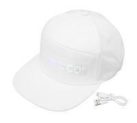 Garosa LED Cap, Programmable Bluetooth APP Control, Scrolling Display Baseball Hat, Adjustable, Cotton, White, 450mAh Battery, for Outdoor Concerts Carnival Christmas Halloween