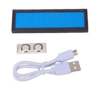 Garosa LED Name Tag Programmable 12x48 Pixels Rechargeable Blue LED Badge Mini Scrolling Sign for Exhibition Trade Show Party Nightclub Hotel
