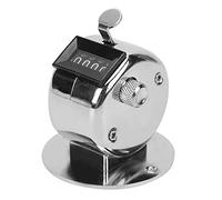Garosa Manual Tally Counter, Stainless Steel 4 Digit Mechanical Hand Counting Tool with Reset Knob Portable Palm Clicker Counter for Workshop Inventory Crowd Statistics Silver 1 Pack