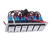 Garosa Marine Switch Panel, Versatile 6 Gang Rocker Switch for Boats, RVs, and Automotive Use, Durable Aluminum Material