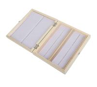 Garosa Microscope Slide Box, Wooden Storage for 100pcs Prepared Slides, Durable Metal Buckle, Ideal for Biology Labs and Students