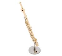 Garosa Mini Trumpet Boxed Top Grade Gift Mini Musical Instrument Model with Stand and Case Gold Plated Miniature Replica Musical Ornament 5.9 * 1.3 * 1.3in