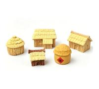 Garosa Miniature Farm House Kit Resin Silo Stone Mill Model Micro Landscape Educational Toy with Tiny Plants Rustic Structures for Hands On Learning (5 Styles)