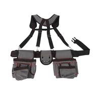 Garosa Professional Carpenter Tool Belt Heavy Duty Construction Tool Organizer with 12 Pockets and Suspenders for Electrician Gardener Carpenter