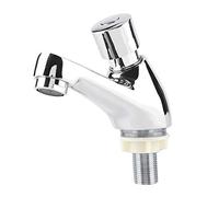 Garosa Push Tap Wall Mounted Self Closing Water Saving Faucet Chrome for Public Kitchen Bathroom Commercial Use Delayed Closure Single Hole Handle Press Tap