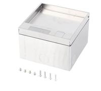 Garosa Recessed Floor Outlet Box Stainless Steel Electrical Socket Kit with 2 x 3-Prong Receptacles for Marble Flooring - 13A 4KW Flat Floor Socket for Commercial Use