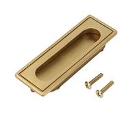 Garosa Recessed Invisible Flush Pull Brass Cabinet Hardware for Cabinets Drawers Furniture - Flat Finger Pull with Screws Easy Installation