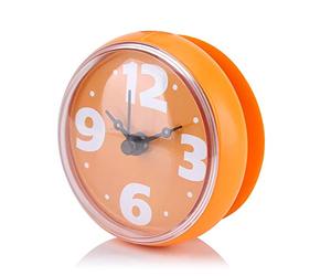 Garosa Shower Clock Suction Mount Modern Bathroom Clock Waterproof Decorative Wall Clock for Shower Bath Window Mirror Accessory Orange Bathroom Decor