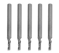 Garosa Single Flute End Mill, 3.175x2x8mm Tungsten Steel | Spiral Engraving Router Bit, 5-Piece, Mirror-Polished Blade, For Acrylic Copper Aluminum, Non-Stick , CNC Carving