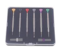 Garosa Stainless Steel Watch Repair Screw Driver Set, Non Slip Base, Rotatable Handle for Easy Operation, 6Pcs Watch Repair Screw Driver Set
