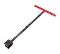Garosa Steel Stopcock Key Water Meter Wrench, T-Handle Curb Key Tool for Valves and Faucets, 4-Way Utility Shut Off Valve Tool, Red, 41x19.5cm