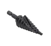 Garosa Step Drill Bit, M2 High Speed Steel Spiral Pagoda Hole Reamer Hex Shank Tool, Dual Flute Design for Smoother Cuts, 1/4in Shank Diameter, 4 Different Working Depths with Non-Slip (10