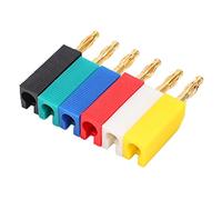 Garosa U32 4mm Stackable Banana Plug Connectors 6 Pack Red Black Yellow Green Blue White with Screw Fixation No Soldering for Radio Frequency Coaxial Cable Ground Transmission System